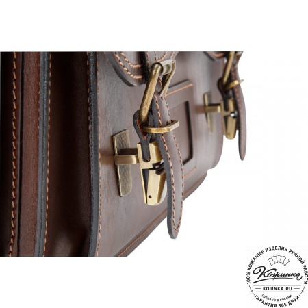 Кожаный портфель-кофр "Адъютант" (тёмно-коричневый)